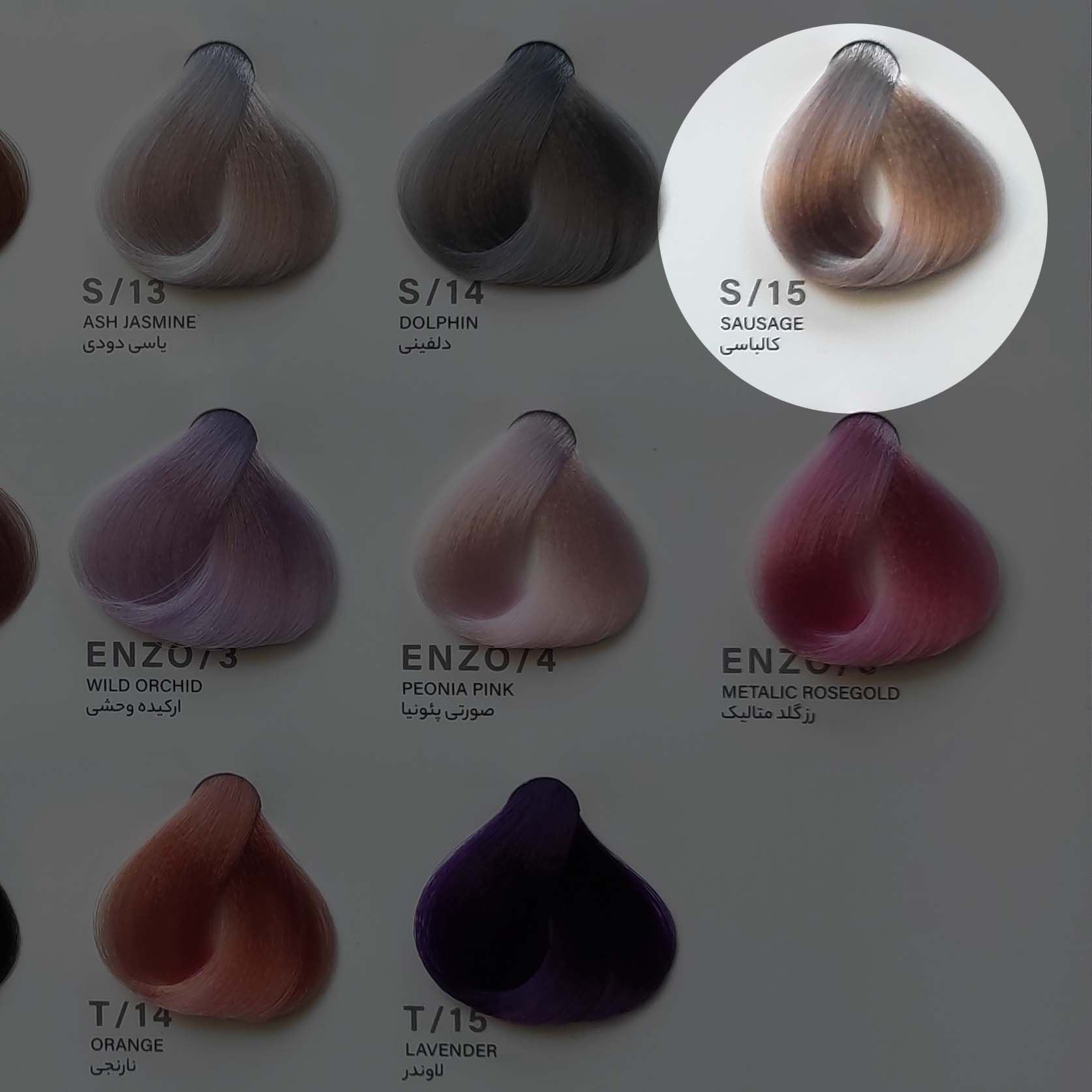 رنگ مو کالباسی ENZO S/15 | حجم 100 میلی‌لیتر اصل و باکیفیت