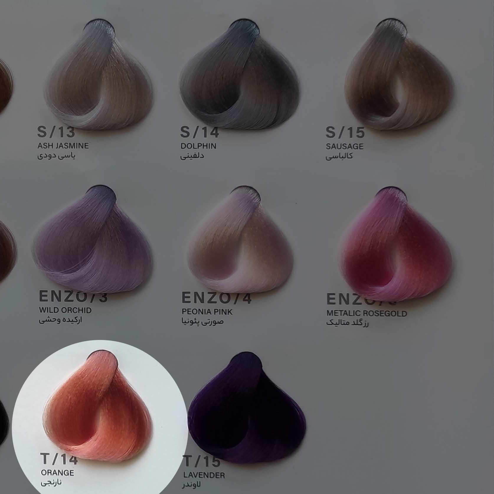 رنگ مو نارنجی ENZO T14 | رنگی پرانرژی و جذاب